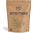 MB Herbals Aritha Powder 100g | 3.5 oz | 100% Pure & Organically Grown (Wild-crafted) Soap Nut Powder | Natural Hair Shampoo & Conditioner | Sapindus mukorossi