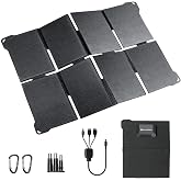 80W HPBC Portable Solar Panel, 25.4% Conversion, Ultra Light 2.6lbs, IP68 | DC USB C &amp; QC3.0 Output, Pocket Size Solar Charger for Power Station Cell Phone Camping Hiking Backpacking Outdoor