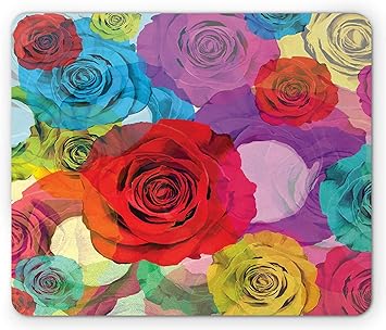Amazon Com Rose Mouse Pad Various Colorful Roses Background In