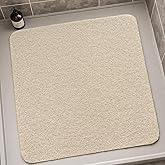 Dasenvo PVC Shower Mat, Non Slip Bath Mat, Anti Slip Bathtub Mat for Tub, Quick Drying PVC Bathroom Floor Mat, Washable Waterproof Suction Bath Mats for Shower & Bathroom (Beige, 24 * 24Inch)
