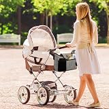 Homlynn Buggy Pram Bag Organiser 11L Grey with 2 Cup Holders Universal Fit view 7