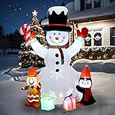 Christmas Decorations, Inflatable Snowman Christmas Yard Decoration - 6ft Built in Colorful Rotating LED Lights Blow Up Outdoor Yard Decorations for Holiday/Party/Lawn/Garden, Ultimate Unicorn