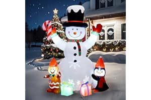 Christmas Decorations, Inflatable Snowman Christmas Yard Decoration - 6ft Built in Colorful Rotating LED Lights Blow Up Outdoor Yard Decorations for Holiday/Party/Lawn/Garden, Ultimate Unicorn