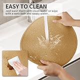 MI CASA Round Placemats and Coasters Set of 6 Golden Brown view 5