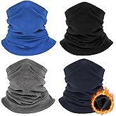 Finvizo Winter Neck Warmer for Men Women: Neck Gaiter Face Ski Mask Windproof Face Cover Fleece Balaclava Scarf Cold Weather