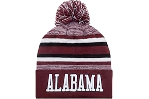 LEMOISTARS Football University Beanie Hat Winter Knit Men Cuffed Stylish Sport Hats Fashion Women Toque Cap with Pom