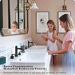 HEYMYTAP Brass Waterfall Bathroom Faucet, 4-16 Inch
