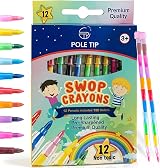 Pole Tip 12 Twistable Swop Point Crayons for Kids Colouring Pencils view 2
