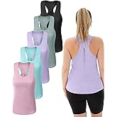 Chicingyou 5 Pack Women's Racerback Tank Tops Workout Athletic Running Yoga Tanks Sleeveless Workout Tops Sports Gym Shirts