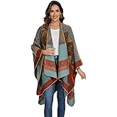 Shawl Wraps for Women, Elegant Knitted Cape Open Front Poncho Scarf Blanket Cardigan Coat for Spring, Autumn, and Winter