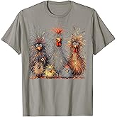 Eagerlys Colorful Funny Chicken Art, Crazy Chicken Family T-Shirt