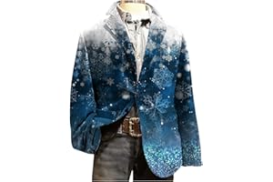 Christmas Blazer for Men Funny Xmas Printed Ugly Single Breasted Suit Jacket Corduroy Business Casual Blazers with Pockets