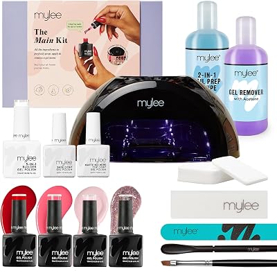 MYLEE Main Kit Professional Gel Nail Set with Grande LED Lamp & Tools