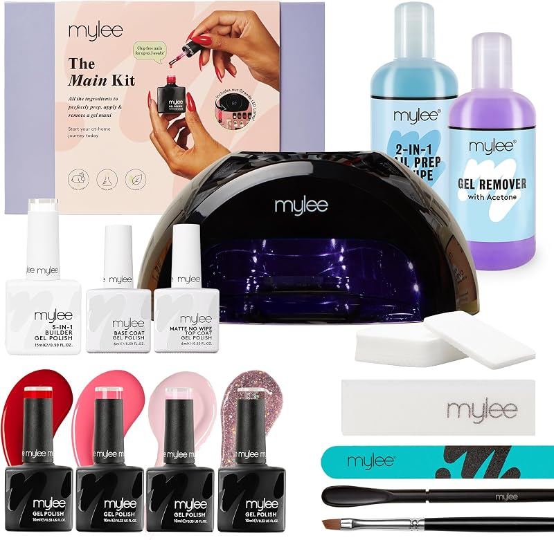 MYLEE Main Kit Professional Gel Nail Set with Grande LED Lamp & Tools