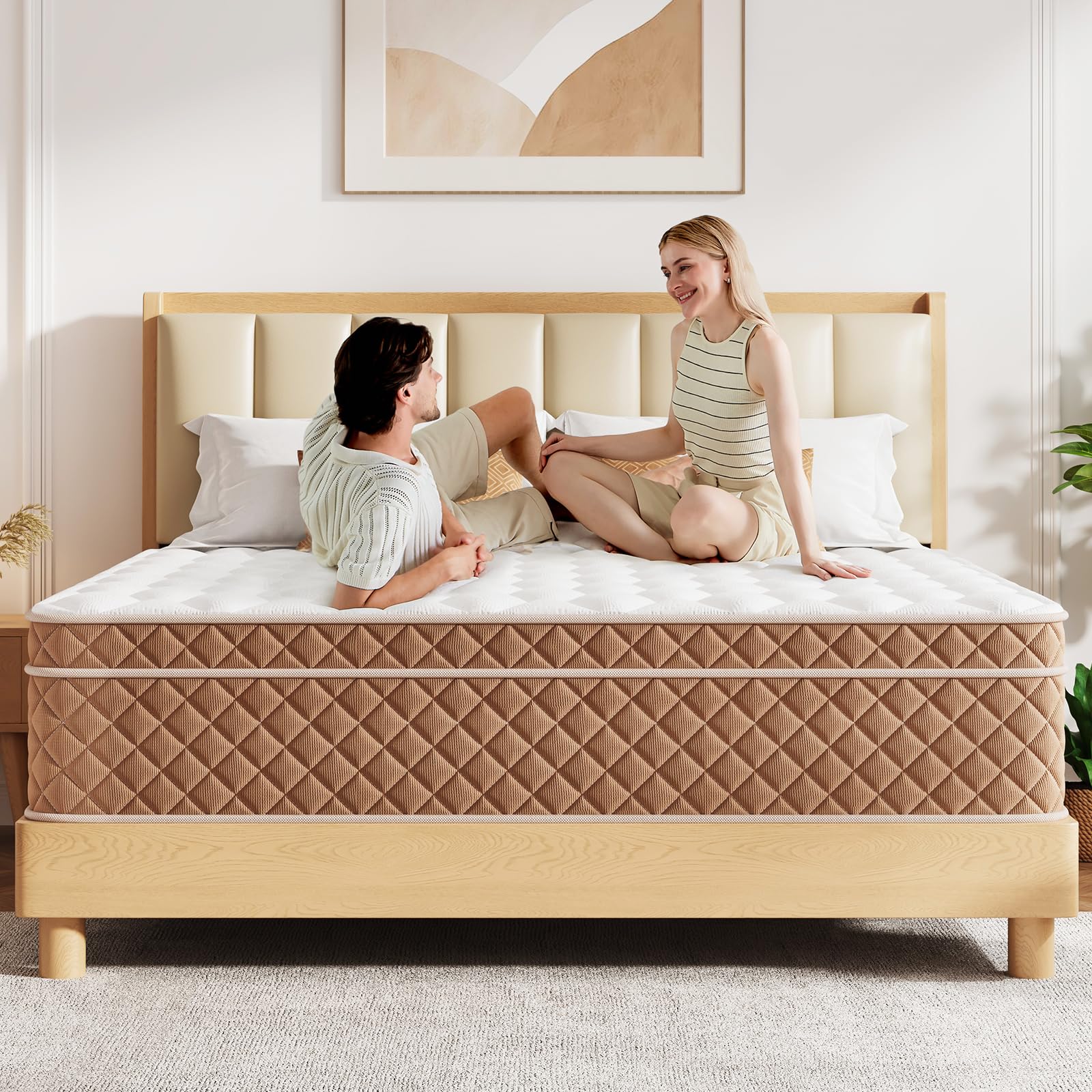 Photo 1 of Niqooia Queen Size Mattress, 12 Inch Hybrid Mattress in a Box, Memory Foam and Individual Pocket Springs, Soft and Breathable, Fiberglass Free, CertiPUR-US Certified, Queen Memory Foam Matress