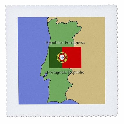 Amazoncom 3drose Qs392211 The Map And Flag Of Portugal