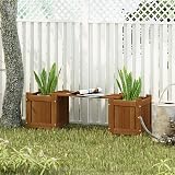 Furinno FG20464 Hardwood Mini Planter Box Meranti Natural 26.16 x 100.33 x 29.72 view 2
