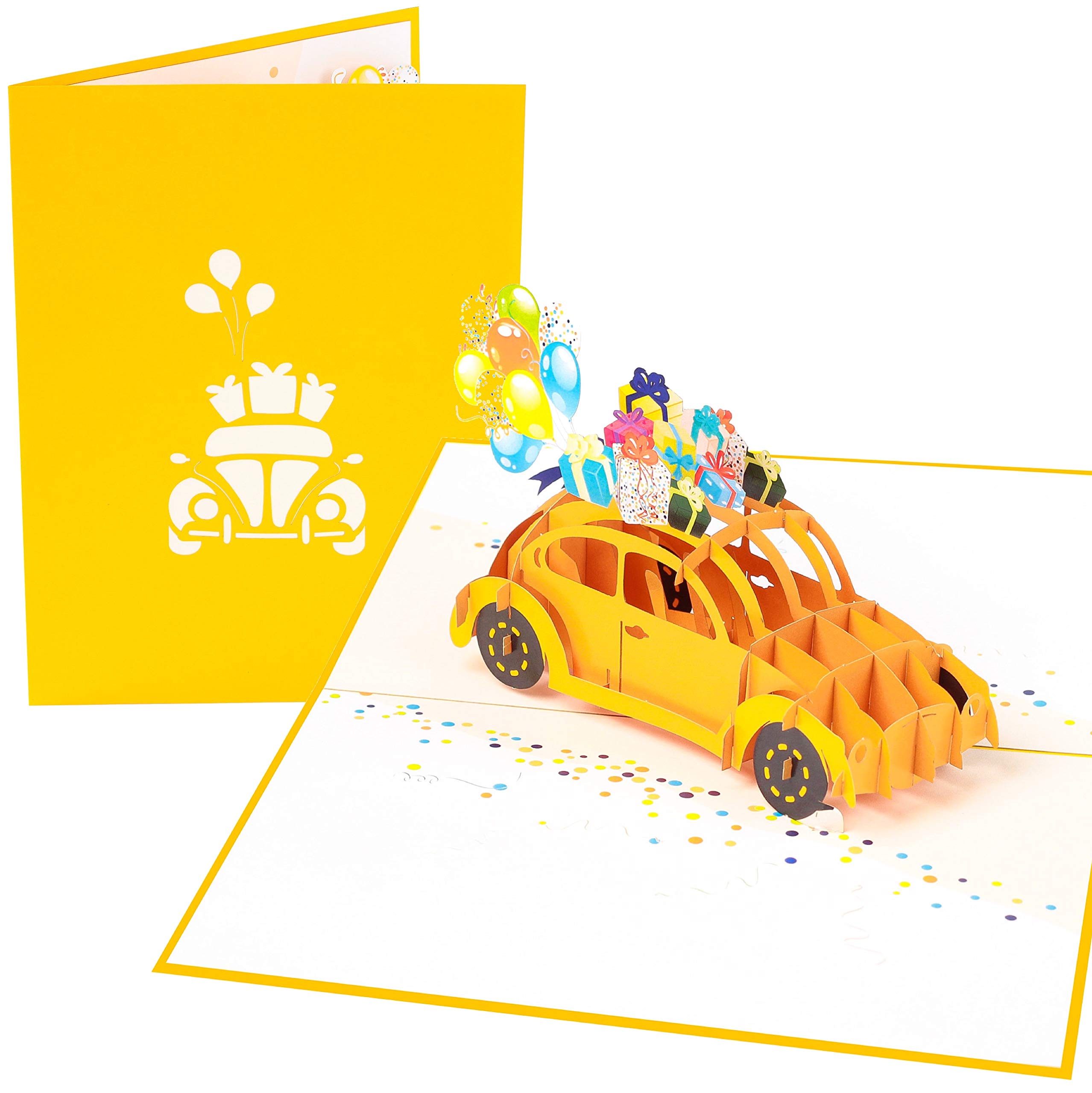 PopLife® Yellow Bug 3D Pop Up Card - Happy Birthday Surprise, Congratulations, Thank You, Get Well Soon - for Friends, for Teacher, for Grandkids, for In-Laws