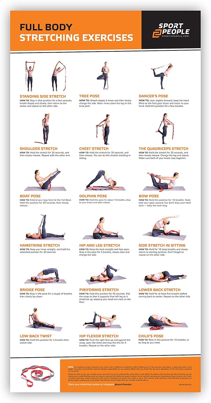 sport2people Stretch It out Poster with Full Body Stretching and Yoga