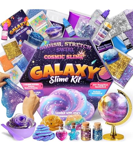 Original Stationery – Kit Slime Croquant Cosmique Licorne – Phosphorescent – Cadeau Anniversaire Enfant