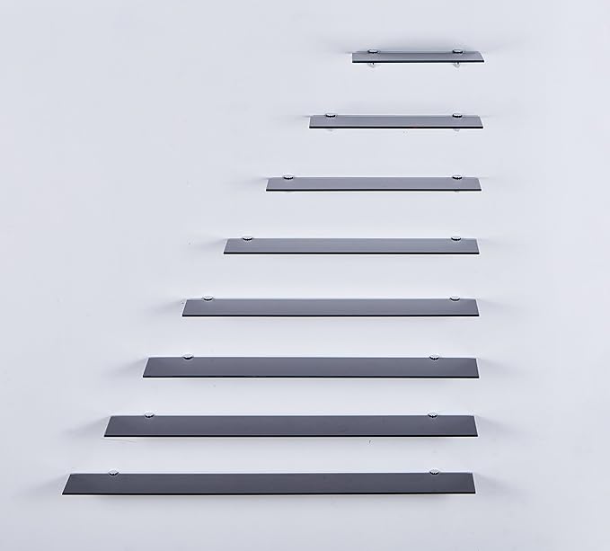 Euro Tische Glas Wandregal Schwarz - Glasregal mit 6mm ESG Sicherheitsglas - perfekt geeignet als Badablage/Glasablage für Ba