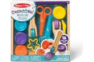 Melissa & Doug Created by Me! Cut, Sculpt, and Roll Modeling Dough Kit with 8 Tools and 4 Colors of Modeling DoughStampers, A