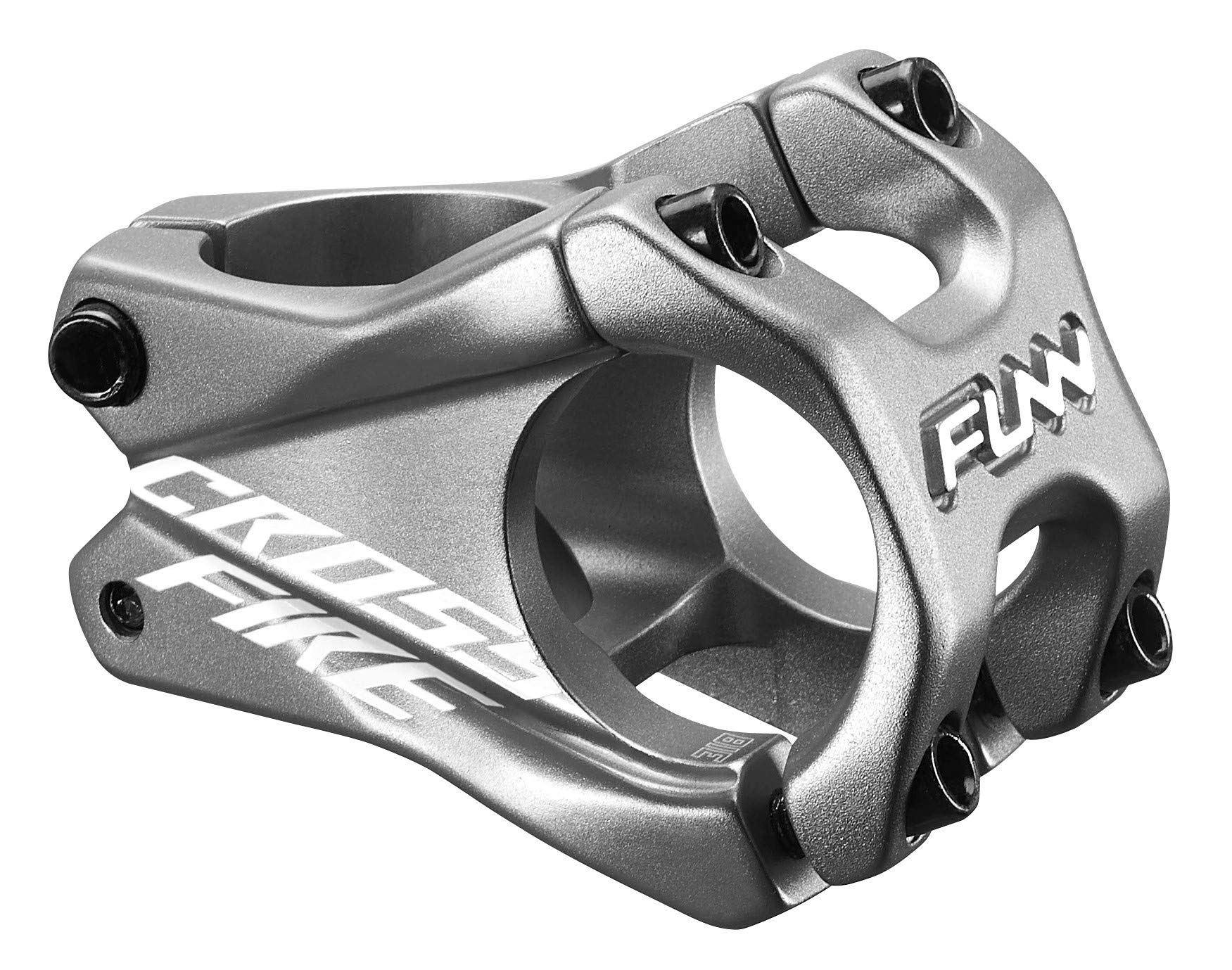 Funn Crossfire Mountain Bike Stem with 31.8mm Bar Clamp - Durable and Lightweight Alloy Bike Stem for Mountain Bike and BMX Bike, Length 35mm stem (Gray)