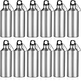 Gandeer 12 Pack 17oz Reusable Aluminum Water Bottles Bulk Outdoor Sport Bike Water Bottle with Leakproof Twist Lids Metal Buckle for Camping Gym Hiking Fishing(Silver)