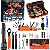 Bike Repair Tool Advent Calendar for Adult Men Teen Boys, 24 Day Bicycle Repair Kit with Multitool, Bone Wrench & Patches Christmas Countdown Gifts for Husband Son