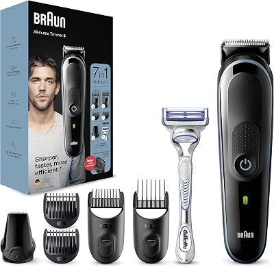 Braun MGK3 7-in-1 Rechargeable Trimmer with 13 Lengths 0.5-21mm Kit