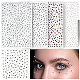 vivinin 1465P Face Gems, Self-Adhesive Hair Gems, 5 Different Types of Face Rhinestones, Face Gems Stick On for Face, Eyes, Body, Hair, Makeup, Festival Decorations, DIY Crafts