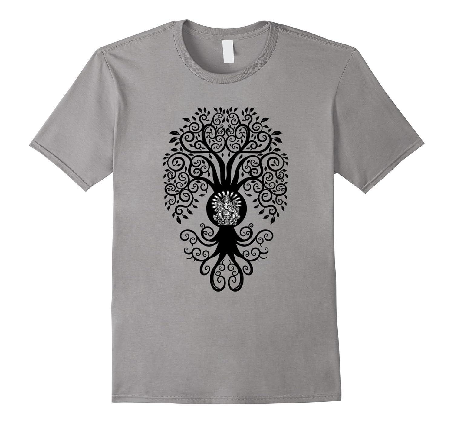 Bodhi Tree with Ganesh Yoga Tshirt-Rose