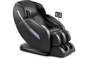 MYNTA Massage Chair Full Body, Zero-Gravity SL-Track Shiatsu Massage Chair Recliner with Lumbar and Calf Heating, Thai Stretch (Mc1612-Black)