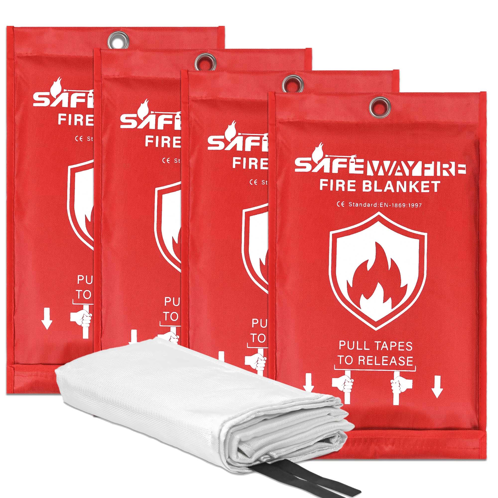Photo 1 of Safewayfire Emergency Fire Blanket - 4 Pack - Fiberglass Fire Blanket for Home, 39.4'' x 39.4'' Fire Suppression Blanket for Kitchen