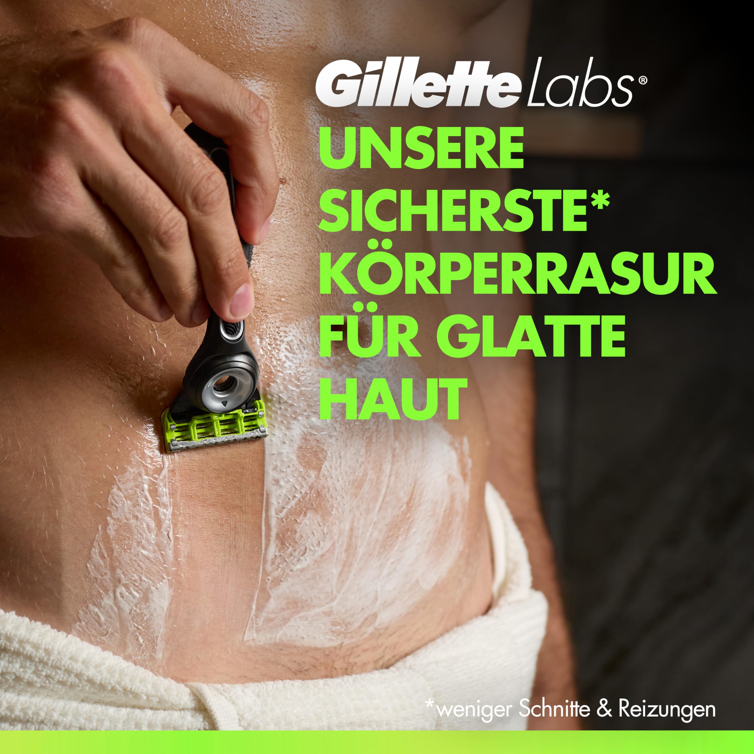 Gillette Labs Body & Intimate Rasierklingen, 16 Original Ersatzklinge, Grün 2