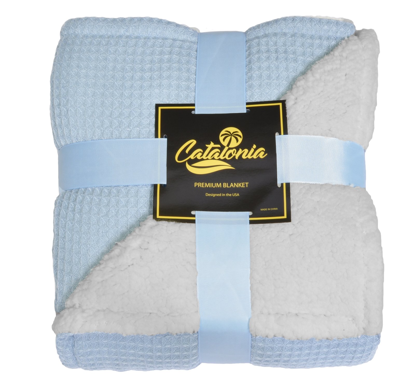 Super Soft Sherpa Throws,Reversible Cozy Waffle Pattern Knitted Blanket and Throw for Couch Bed 50\