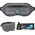 ZGGCD Sleep Mask, 100% Blackout Sleeping Mask for Side Sleeper, 3D Contoured Eye Mask for Women Men, Night Blindfold with Adjustable Strap, Soft Comfortable Eye Cover with Travel Pouch and Earplugs