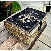 400 Pages Blank Spell Book of Shadows Journal Tree of Life Printed Witchcraft Supplies Wiccan Notebook Handmade Vintage Deckled Paper Grimoire Journal Vintage Journal , Fat Journal Witchy Gifts Women Celestial Gifts Vintage Gifts For Men & Women