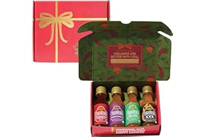 TABANERO Mini Hot Sauce Gift Set by Tabañero, Holiday Gift Box with Sriracha Honey, Sweet and Spicy, Key Lime and XXX Flavors, 4-Pack, 1.7oz Hot Sauce Bottles, All Natural, Gluten Free, Low Sodium, Kosher, Made in the USA