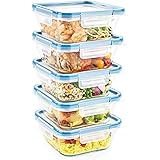 Snapware Meal Prep and Food Storage (10-Piece Set, BPA Free Leakproof Lids, Square Oven Safe Containers, Made with Pyrex Glas