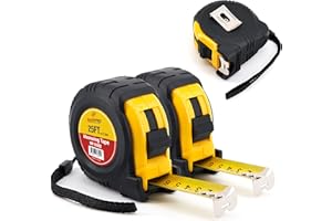 MaxoPro - 2 Pack Retractable Tape Measure 25 ft with Precision (1/32"/1mm) – Heavy Duty, Sturdy & Easy to Read Measuring Tape with Thick Rubber Jacket Grip & 25mm Width Smooth Sliding Tape Blade