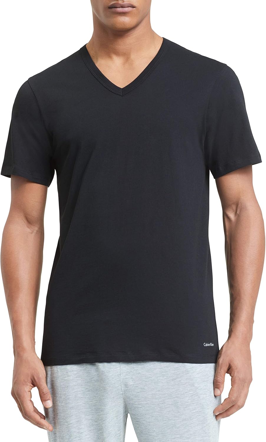 Calvin Klein Men's Cotton Classic Slim Fit V Neck T-Shirts at  Men’s Clothing store