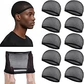 10Pcs Wave Cap, Stocking Cap for Men Stretchy Wig Caps for Women, Lightweight Beanie for Quick Waves Hairnet for Men &amp; Women, Comfortable Fit, Black