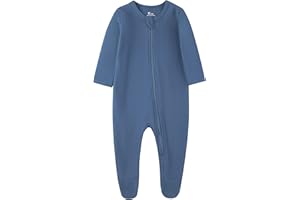 O2 BABY Baby Boys Girls Organic Cotton Zip-Front Sleeper Pajamas, Footed Sleep 'n Play