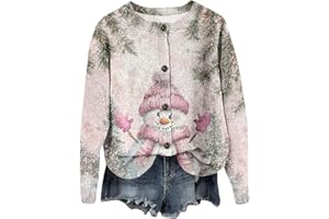 COTECRAM Womens Christmas Cardigan Sweaters Open Front Long Sleeve Crewneck Button Down Sweater 2025 Fall Fashion Cardigans