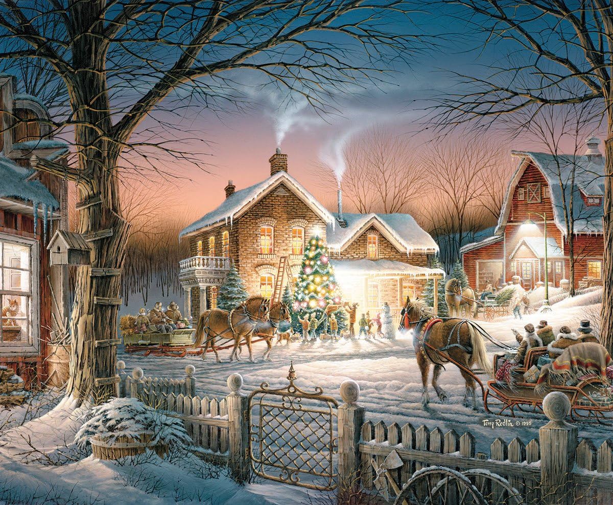 White Mountain Puzzles Trimming The Tree Jigsaw Puzzle (1000 Piece)