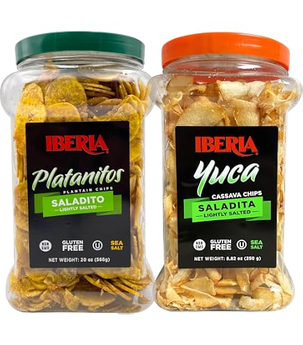 Amazon.com: Iberia Garlic Plantain Chips, 20 Oz. + Iberia Aloe Vera Drink  with Pure Aloe Pulp, Variety, (Pack of 8)