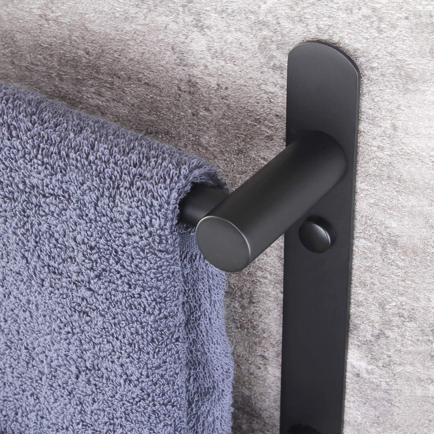 KOKOSIRI Bath Towel Bars Matte Black Bathroom 3-Tiers Ladder Towel Rails Wall Mounted Towels Shelves Rack Stainless Steel, B5002BK: Kitchen & Dining