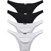 iKingsky Men's Soft Low Rise Bikini Underwear Sexy Mid Coverage Back Briefs