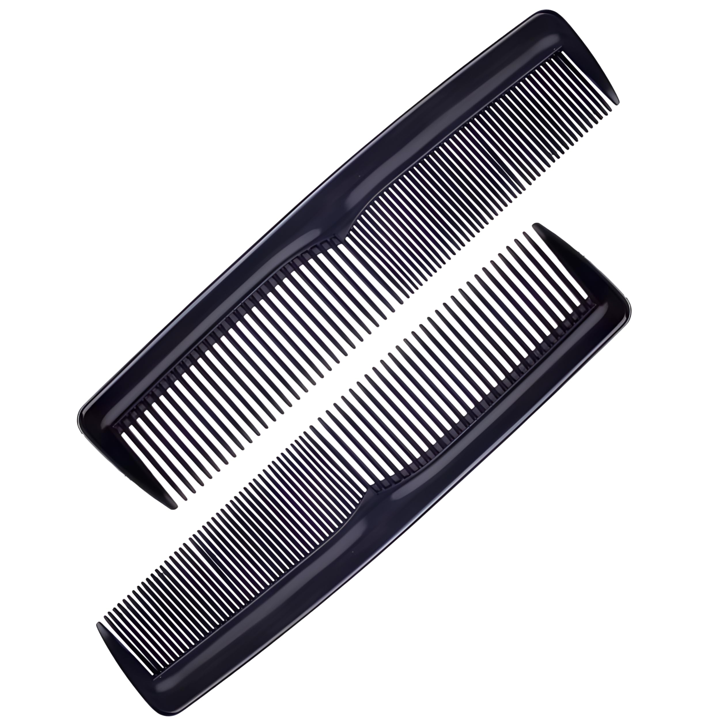 PARENCE. - Set of 2 Anti-Static Hair Combs - Fine and Wide Tooth Combs, Portable Multi-Purpose - 13x3cm, Black